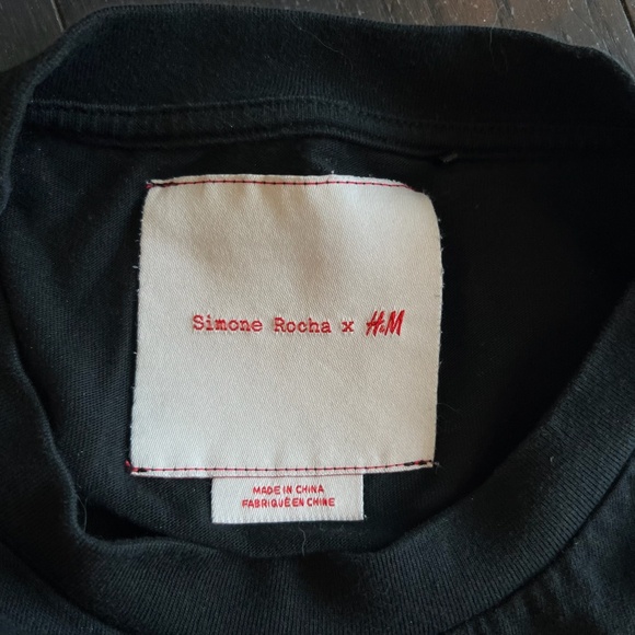 SIMONE ROCHA X H&M APPLIQUED black TSHIRT WITH BEADS SIZE Medium limited - Picture 5 of 7